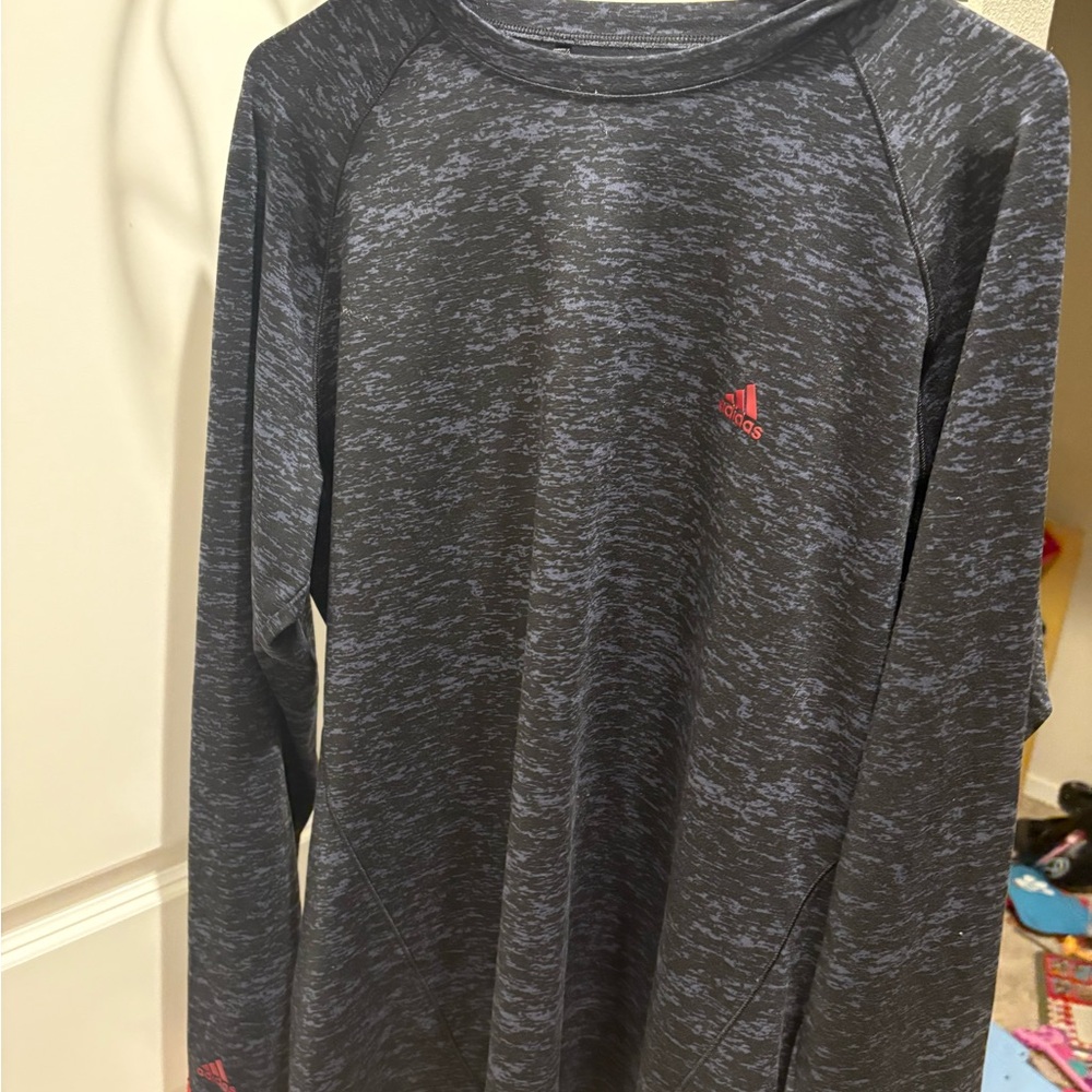 Adidas Gray Sweatshirt with Crew Neck and Relaxed Fit